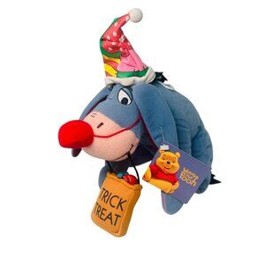 DISNEY WINNIE THE POOH EEYORE TRICK OR TREAT PLUSH HALLOWEEN CLOWN with TAG